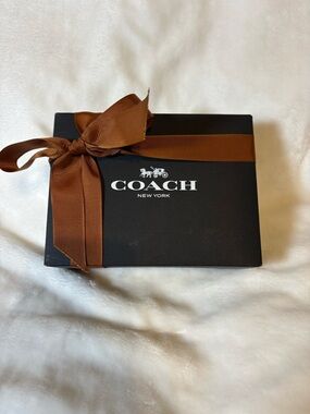 Coach Gift Box with Brown Ribbon & Tissue Paper 4.75x6x2.5